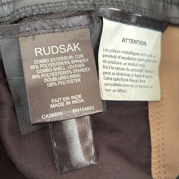 Rudsak Dara Leather & Stretch Polyester Spandex Equestrian Style Leggings - Picture 10 of 16